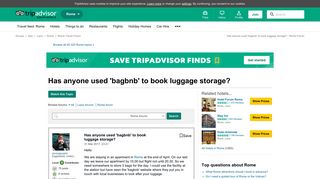 
                            6. Has anyone used 'bagbnb' to book luggage storage? - ...
