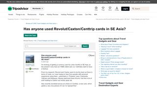 
                            11. Has anyone used Revolut/Caxton/Centtrip cards in SE Asia? - Travel ...