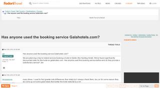 
                            9. Has anyone used the booking service Galahotels.com? - Fodor's ...