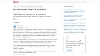 
                            13. Has anyone used Wiley CFA study prep? - Quora