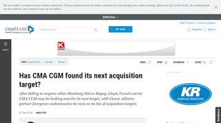 
                            11. Has CMA CGM found its next acquisition target? :: Lloyd's List