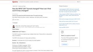 
                            10. Has the NPAT 2017 format changed? How can I find out if it has ...