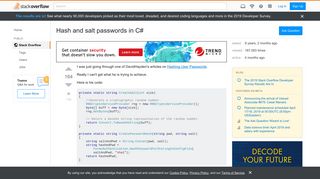 
                            1. Hash and salt passwords in C - Stack Overflow