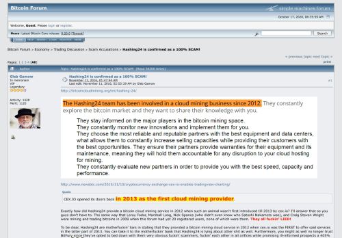 
                            6. Hashing24 is confirmed as a 100% SCAM! - Bitcointalk