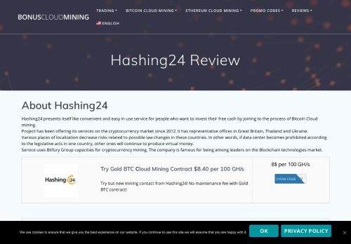 
                            5. Hashing24 Review - Scam or Legit? | BonusCloudMining
