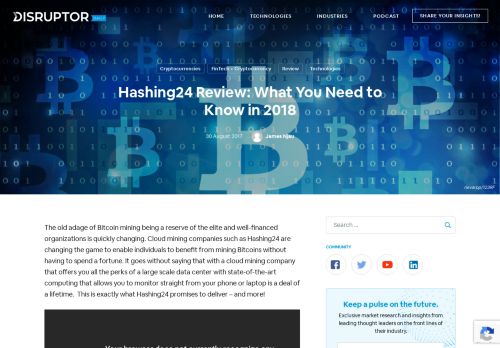 
                            9. Hashing24 Review: What You Need to Know in 2018 - Disruptor Daily