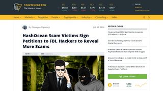 
                            12. HashOcean Scam Victims Sign Petitions to FBI, Hackers to Reveal ...