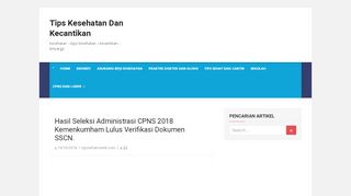 
                            10. Hasil Seleksi Administrasi CPNS 2018 Kemenkumham Lulus ...