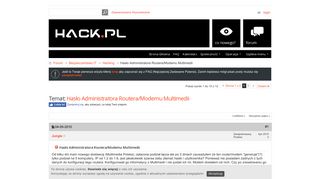 
                            4. Hasło Administratora Routera/Modemu Multimedii - Hack.pl