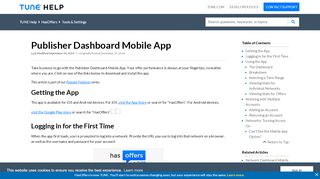 
                            6. HasOffers Publisher Dashboard Mobile App | TUNE Help