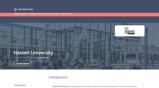 
                            4. Hasselt University in Belgium - Master Degrees - Masterstudies.com