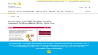 
                            12. Hasso-Plattner-Institut Schul-Cloud: Testzugang ... - Blog : MINT-EC