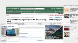 
                            5. Hat jemand Erfahrungen mit dem TM Börsenverlag ? - 500 Beiträge ...