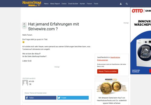 
                            5. Hat jemand Erfahrungen mit Strivewire.com ? | Hearthstone Forum