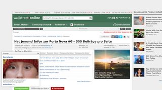 
                            9. Hat jemand Infos zur Porta Nova AG - 500 Beiträge pro Seite ...