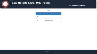 
                            3. Hatay Mustafa Kemal Üniversitesi -> Öğrenci Bilgi Sistemi