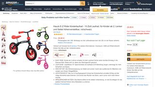 
                            11. Hauck T81004 E-Z Rider 10, 10“ Laufrad, bubble pink: Amazon.de ...