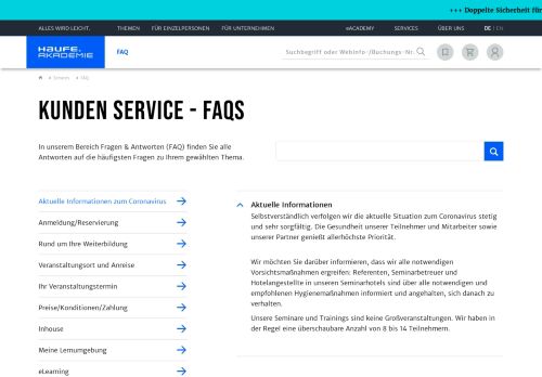 
                            12. Haufe Akademie: Kunden Service - FAQs zu unseren Seminaren ...