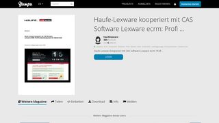 
                            11. Haufe-Lexware kooperiert mit CAS Software Lexware ecrm: Profi ...