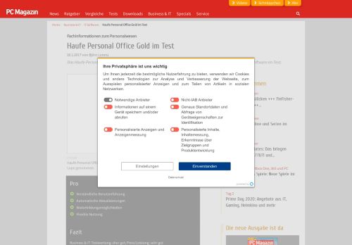 
                            6. Haufe Personal Office Gold im Test (2017) - PC Magazin