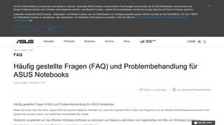 
                            12. Häufig gestellte Fragen (FAQ) und Problembehandlung für ASUS ...