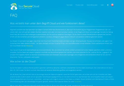 
                            5. Häufig gestellte Fragen und Antworten - FAQ - Your Secure Cloud