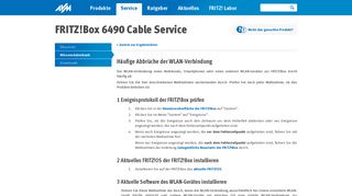 
                            7. Häufige Abbrüche der WLAN-Verbindung | FRITZ!Box 6490 Cable ...