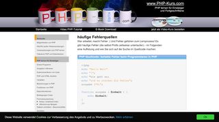 
                            7. häufige Fehlerquellen - PHP-Kurs.com - PHP programmieren lernen