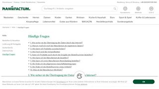 
                            4. Häufige Fragen | Manufactum Online Shop