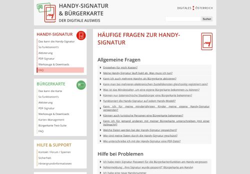 
                            12. Häufige Fragen zur Handy-Signatur : buergerkarte.at