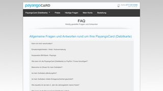 
                            8. Häufige Fragen zur Payango Debitkarte | FAQ