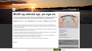 
                            10. Haumyrheia Skole - MinID og søknad vgs. på vigo.no. - Minskole