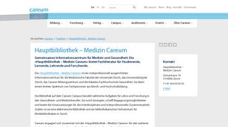 
                            2. Hauptbibliothek - Medizin Careum - Careum Stiftung