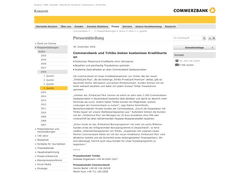 
                            3. Hauptnavigation - Commerzbank AG - Pressemitteilung