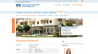 
                            6. Hauptstelle Mindelheim - Genossenschaftsbank Unterallgäu eG