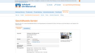 
                            6. Hauptstr. 38 89250 Senden - Geschäftsstelle Senden | Volksbank Ulm ...
