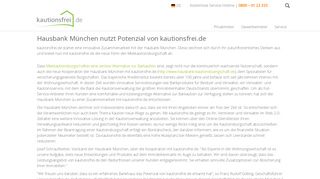 
                            10. Hausbank München nutzt Potenzial von kautionsfrei.de