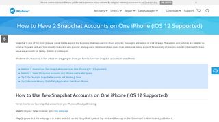 
                            3. Have 2 Snapchat Accounts on One iPhone (iOS 12 Supported)