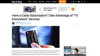 
                            6. Have a Cable Subscription? Take Advantage of “TV Everywhere ...