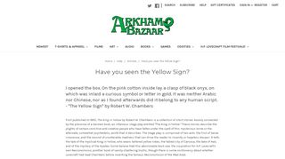 
                            3. Have you seen the Yellow Sign? - Arkham Bazaar