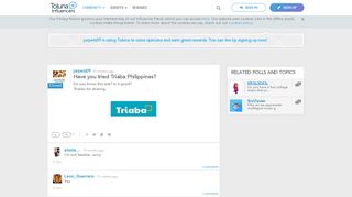 
                            12. Have you tried Triaba Philippines? | Toluna