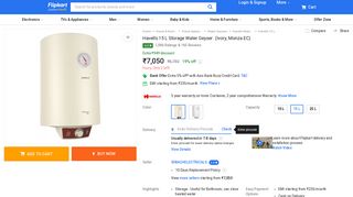 
                            9. Havells 15 L Storage Water Geyser Price in India - Buy ... - Flipkart