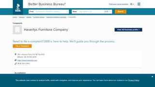 
                            10. Havertys Furniture Company | Complaints | Better Business Bureau ...