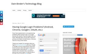 
                            3. Having Google Login Problems? (Android, Chrome, Google+, OAuth ...