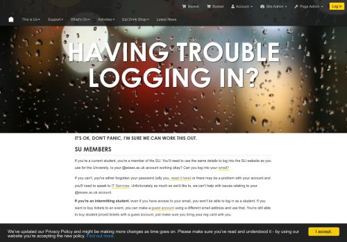 
                            6. Having Trouble Logging In? - Essex Students' Union