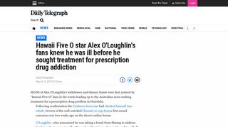 
                            9. Hawaii Five O star Alex O'Loughlin's fans knew he was ill before he ...