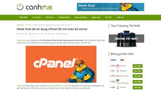 
                            7. Hawk Host đã sử dụng cPanel 62 cho toàn bộ server » Canh Me