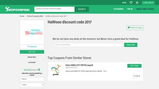 
                            11. HaWooo discount code 2017 - ShopCoupons