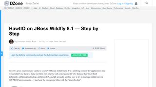 
                            10. HawtIO on JBoss Wildfly 8.1 — Step by Step - DZone Java