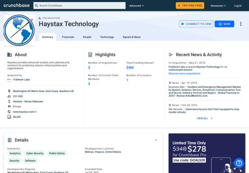 
                            9. Haystax Technology | Crunchbase